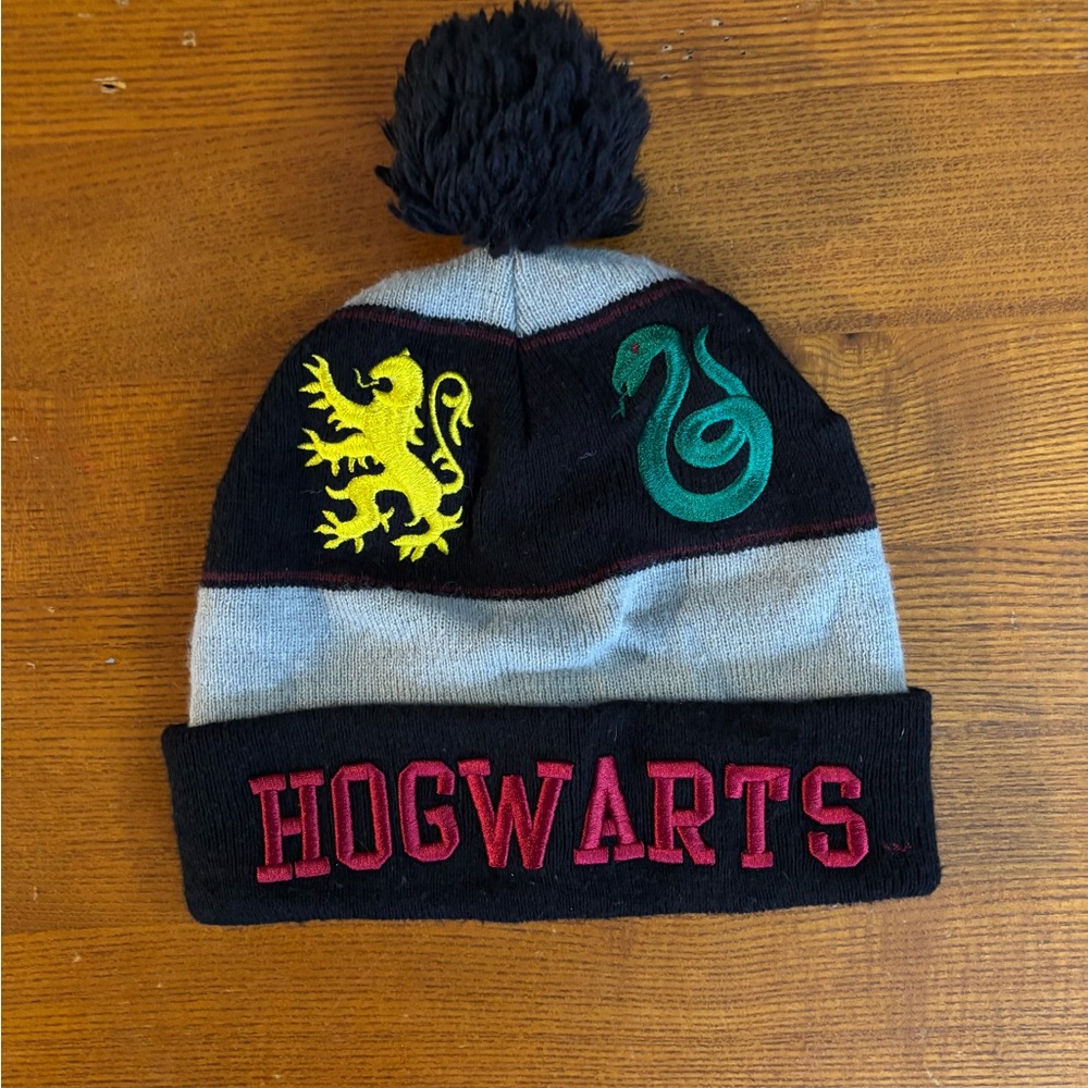 Hogwarts Black and Gray Beanie with Pom Pom